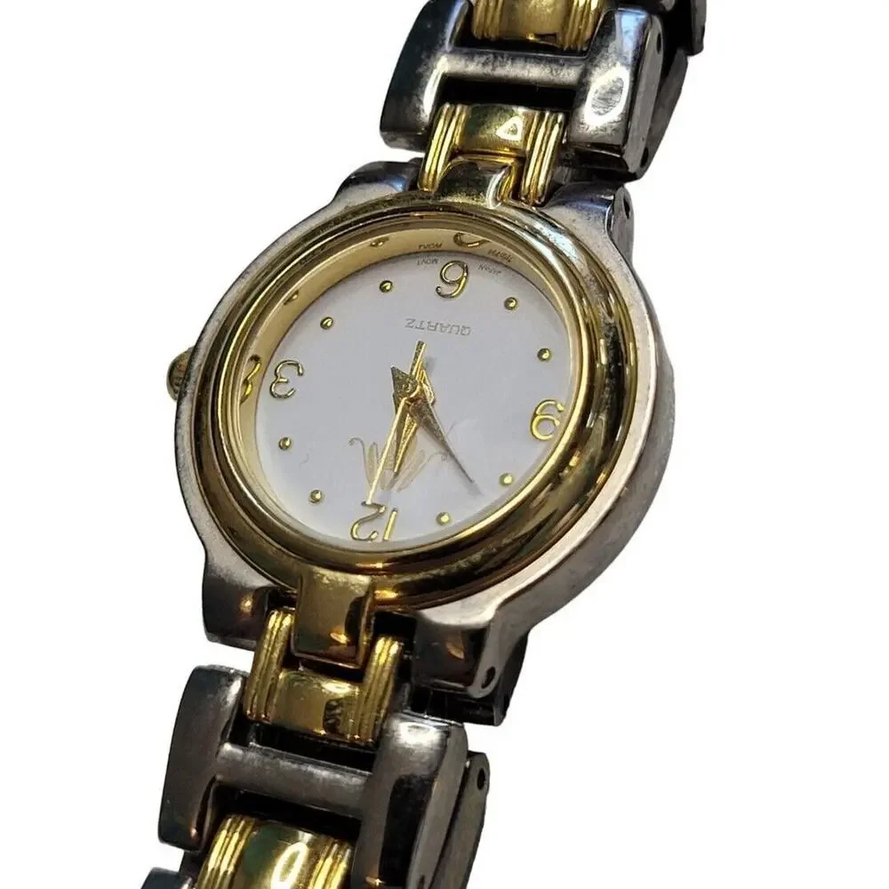 MM Ladies Watch Gold Tone Silver Tone Metal Works